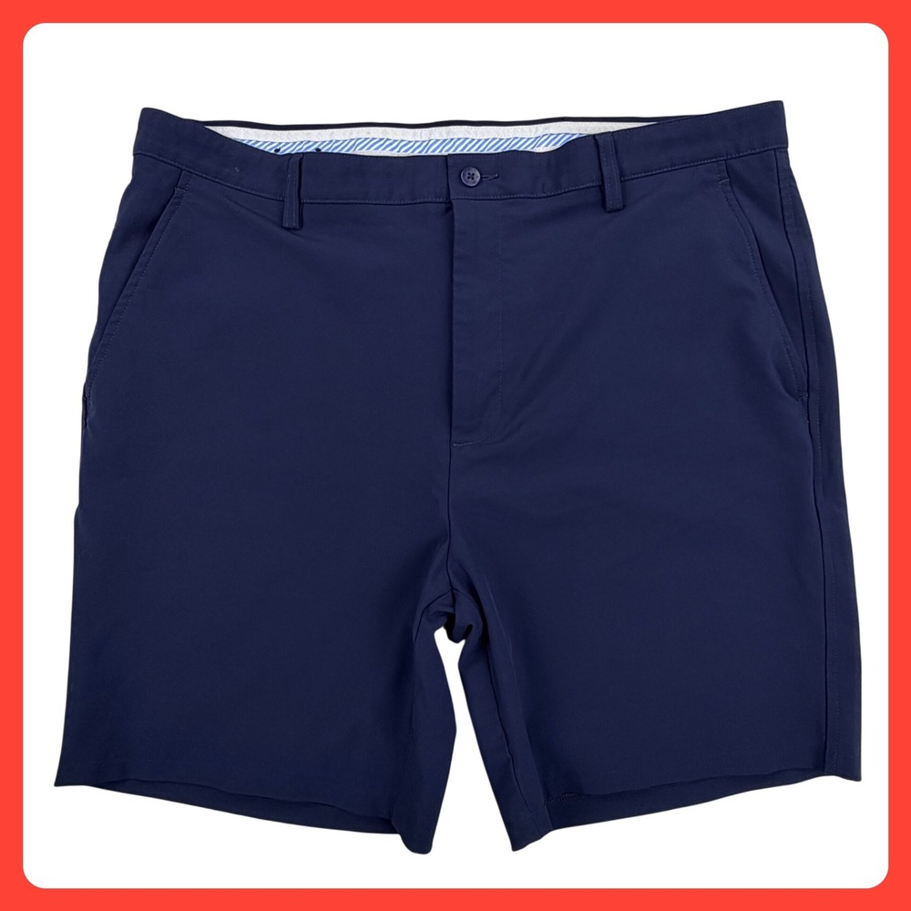 FJ FootJoy Performance Golf Shorts Men 40 Navy Blue Spandex Stretch Chino 8"